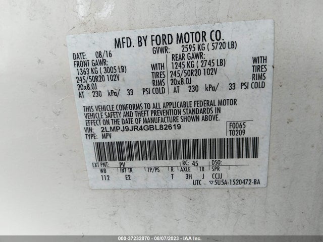 2LMPJ9JR4GBL82619 Lincoln Mkx Black Label