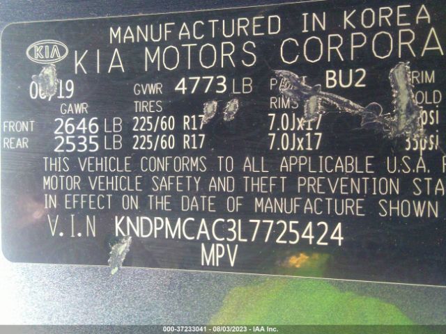 KNDPMCAC3L7725424 KIA Sportage Lx