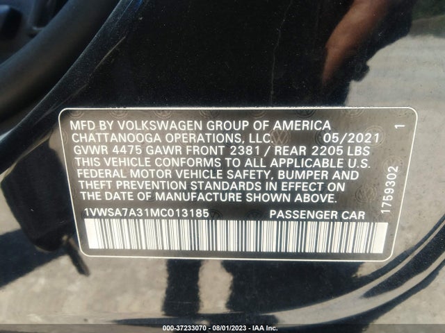 1VWSA7A31MC013185 Volkswagen Passat 2.0t Se