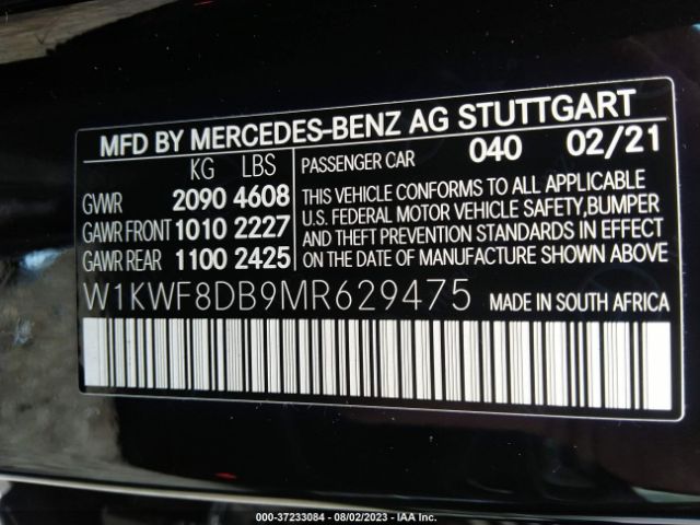 W1KWF8DB9MR629475 Mercedes-Benz C-class C 300