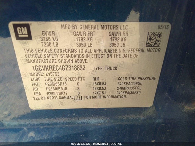 Chevrolet Silverado 1500 Lt 2016 1GCVKREC4GZ318832 Image 9
