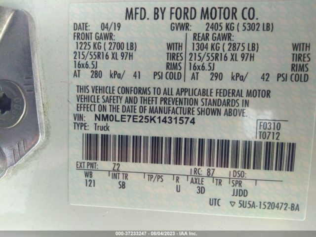 NM0LE7E25K1431574 Ford Transit Connect Van Xl