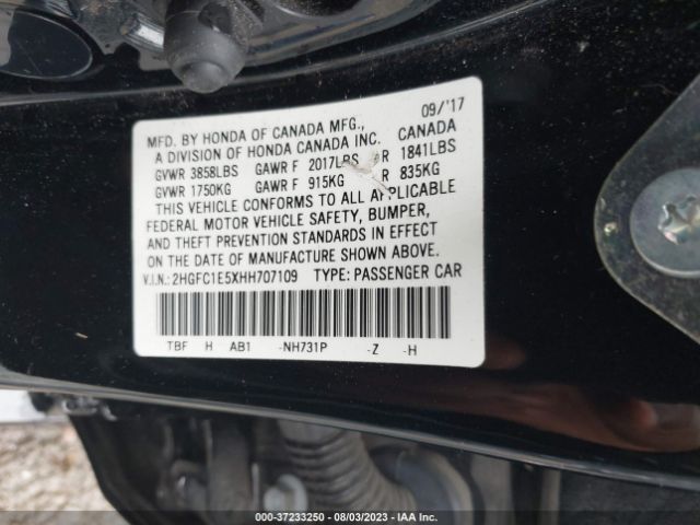 2HGFC1E5XHH707109 Honda Civic Sedan Si