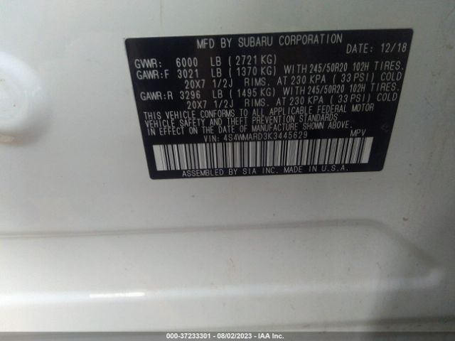 4S4WMARD3K3445629 Subaru Ascent Touring