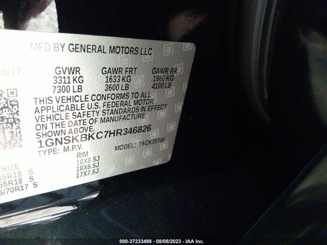 Chevrolet Tahoe Lt 2017 1GNSKBKC7HR346826 Image 16