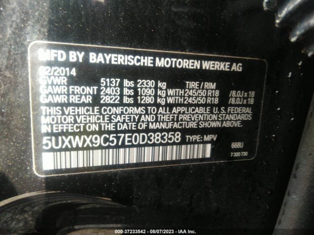 5UXWX9C57E0D38358 BMW X3 Xdrive28i