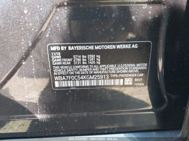 WBA7F0C54KGM25913 BMW 7 Series 750i