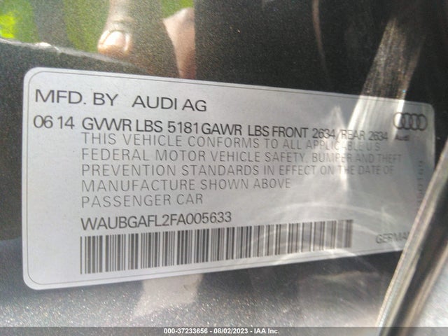 2015 Audi S4, VIN: WAUBGAFL2FA005633