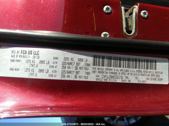 1C4PJLCB0KD331716 Jeep Cherokee Latitude
