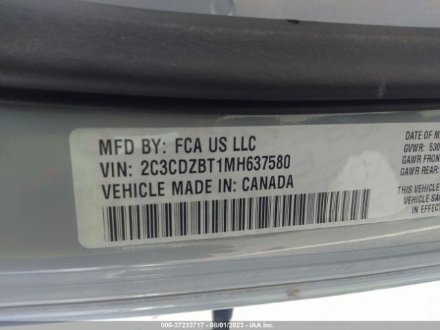 2C3CDZBT1MH637580 Dodge Challenger R/t