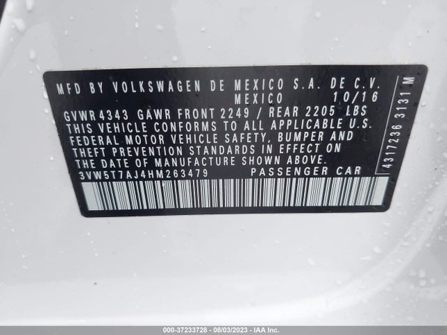 3VW5T7AJ4HM263479 Volkswagen JETTA GLI