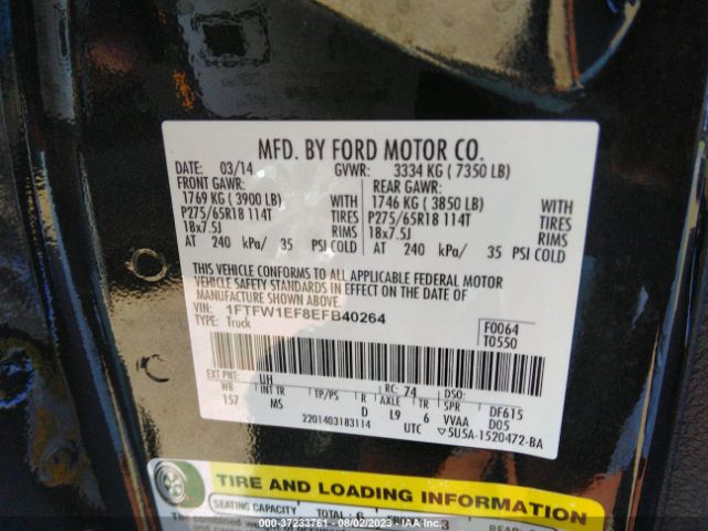 1FTFW1EF8EFB40264 Ford F-150 Xl/xlt/stx/fx4/lariat