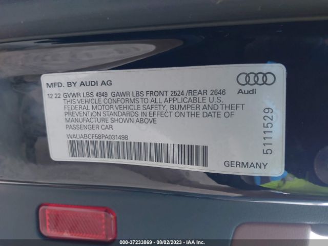 2023 AUDI A5 SPORTBACK WAUABCF58PA031498 Photo 8