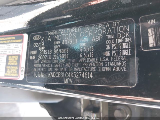 KNDCB3LC4K5274614 KIA NIRO FE