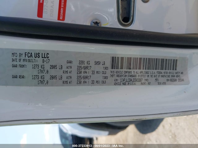 1C4PJLCB4JD503387 Jeep Cherokee Latitude