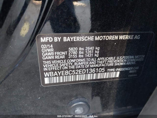 WBAYE8C52ED136105 BMW 7 Series 750li