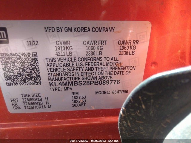 KL4MMBS28PB089776 Buick Encore Gx Preferred