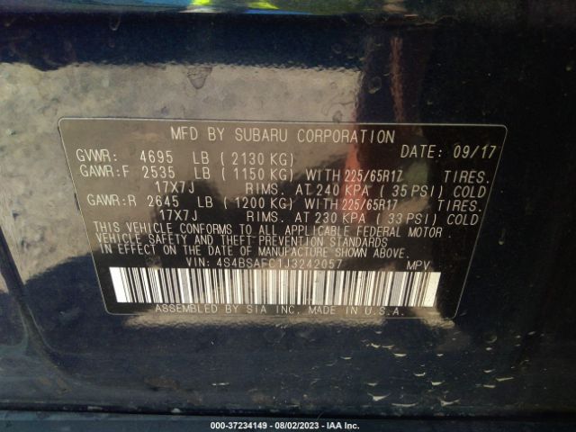 4S4BSAFC1J3242057 Subaru Outback Premium