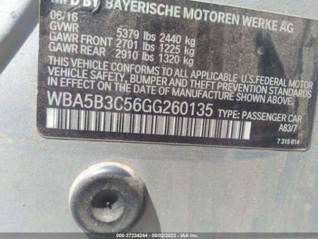 WBA5B3C56GG260135 BMW 5 Series 535i Xdrive