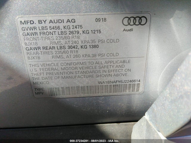 WA1BNAFY6J2246614 Audi Q5 Premium Plus