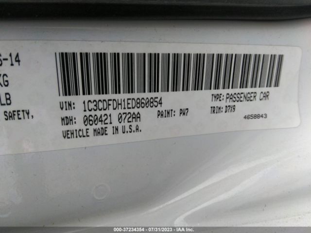 1C3CDFDH1ED860854 Dodge Dart Aero