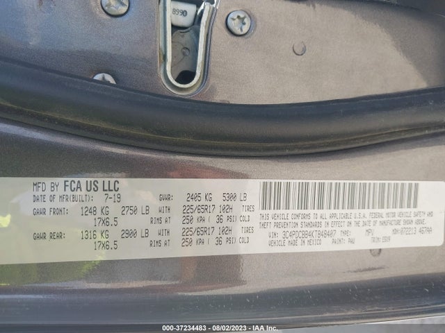Dodge JOURNEY SE 2019 3C4PDCBB4KT848407 Image 9