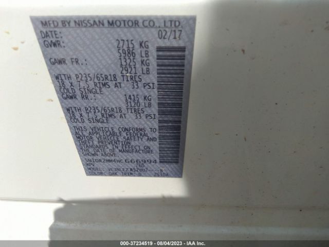 5N1DR2MM4HC666994 Nissan Pathfinder Sv