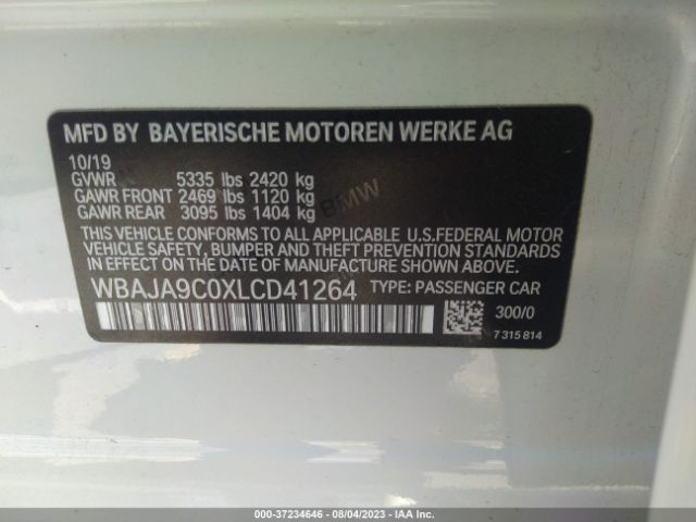 WBAJA9C0XLCD41264 BMW 5 Series 530e Iperformance