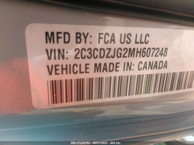 2C3CDZJG2MH607248 Dodge Challenger Gt