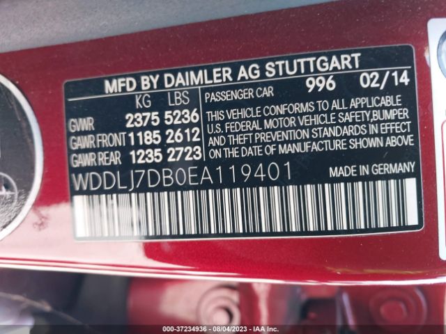WDDLJ7DB0EA119401 Mercedes-Benz Cls-class Cls 550