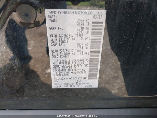Nissan ROGUE S 2017 5N1AT2MT4HC812290 Image 9