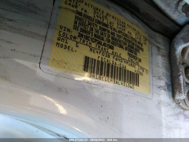 2010 NISSAN VERSA 1.8 S VIN: 3N1BC1CP3AL451560
