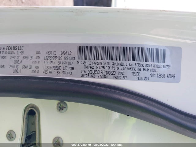 3C6UR5CL7LG100923 RAM 2500 Tradesman