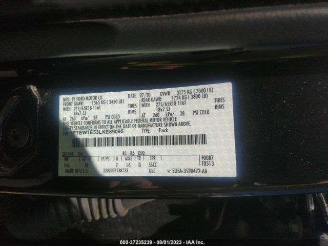 1FTEW1E53LKE89095 Ford F-150 Xl/xlt/lariat