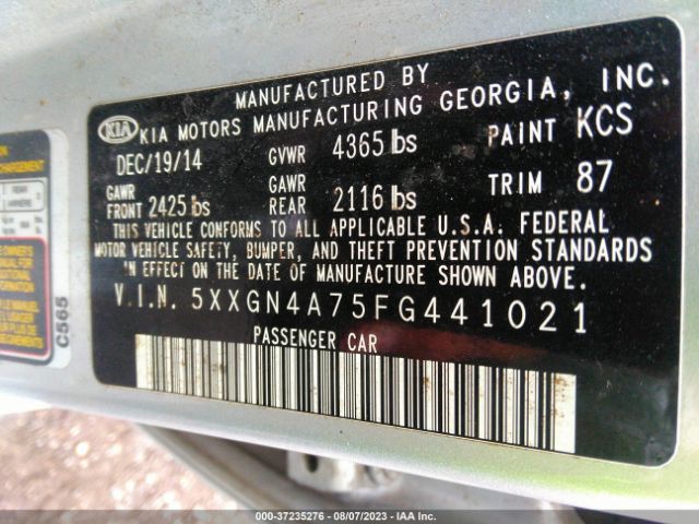5XXGN4A75FG441021 KIA OPTIMA EX
