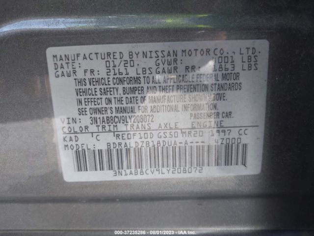 3N1AB8CV9LY208072 Nissan SENTRA SV
