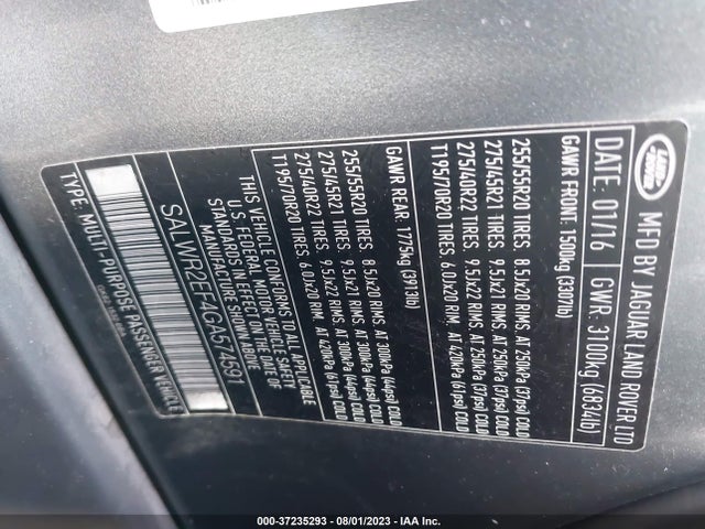 Land Rover Range Rover Sport V8 Dynamic 2016 SALWR2EF4GA574591 Image 16
