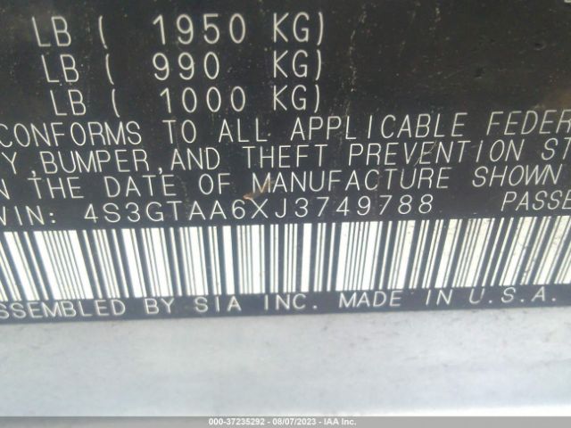 4S3GTAA6XJ3749788 Subaru Impreza