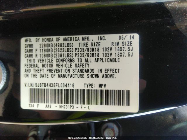 5J8TB4H38FL004416 Acura RDX