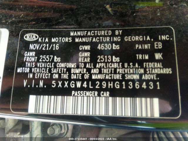 5XXGW4L29HG136431 KIA OPTIMA SX