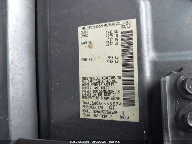 2010 NISSAN ALTIMA 2.5 S VIN: 1N4AL2AP2AN555674