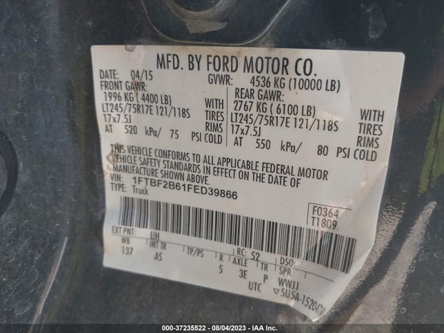 1FTBF2B61FED39866 Ford Super Duty F-250 Srw Xlt/xl