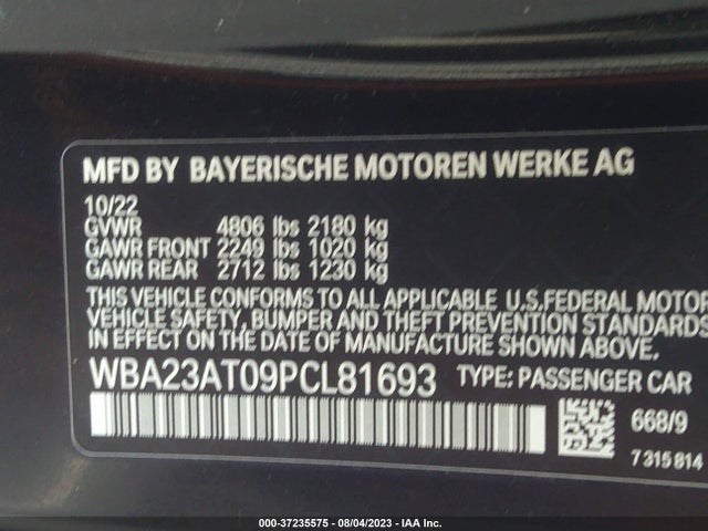 2023 BMW 4 Series, VIN: WBA23AT09PCL81693
