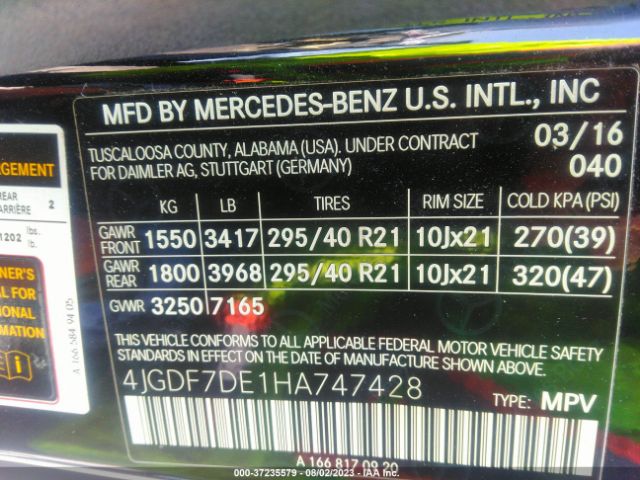 2017 MERCEDES-BENZ GLS 550 4JGDF7DE1HA747428 Photo 8