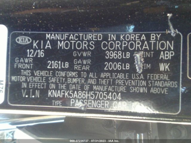 KNAFK5A86H5705404 KIA Forte5 Lx