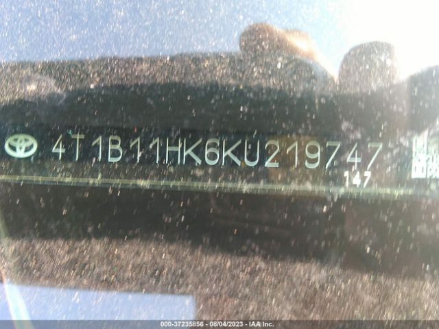 2019 TOYOTA CAMRY 4T1B11HK6KU219747 Photo 8