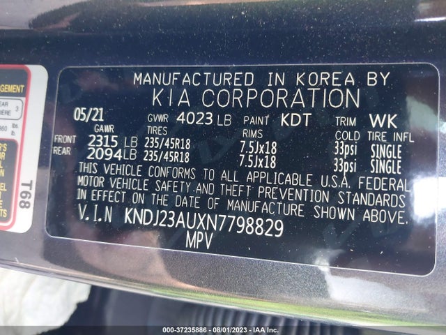 KIA Soul X-line 2022 KNDJ23AUXN7798829 Image 9