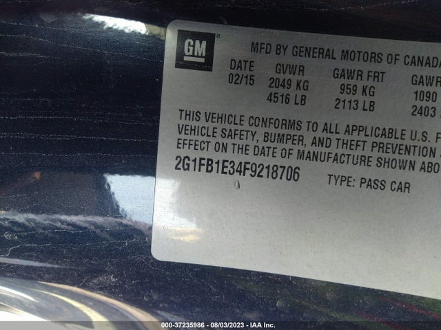 Chevrolet CAMARO LS 2015 2G1FB1E34F9218706 Image 16