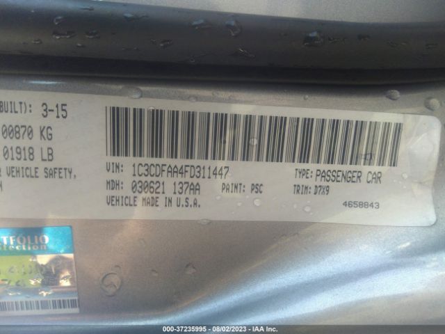 1C3CDFAA4FD311447 Dodge DART SE