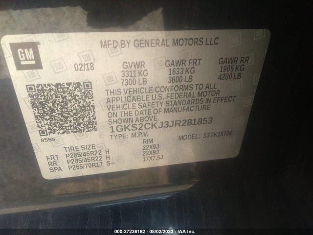 GMC YUKON DENALI 2018 1GKS2CKJ3JR281853 Image 9